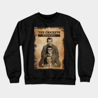 Vintage Old Paper 80s Style The Crickets /// Rock n ROLL Crewneck Sweatshirt